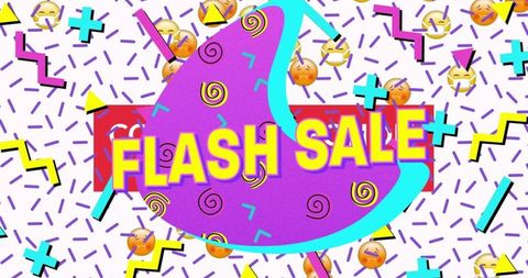 Vibrant Flash Sale Banner with Abstract Shapes - Download Free Stock Images Pikwizard.com