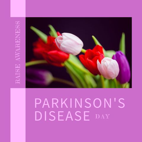 Parkinson's Disease Day Awareness with Tulip Bouquet - Download Free Stock Templates Pikwizard.com