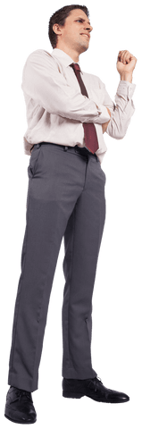 Contemplative caucasian businesswoman on transparent background