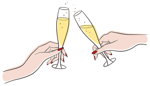 transparent illustration female hands toasting champagne celebration - Download Free Stock Videos Pikwizard.com