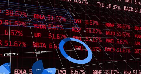 Falling Stocks Analysis on Digital Grid Background - Download Free Stock Images Pikwizard.com