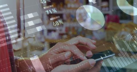 Data Visualization Concepts Merging with Smartphone Technology - Download Free Stock Images Pikwizard.com