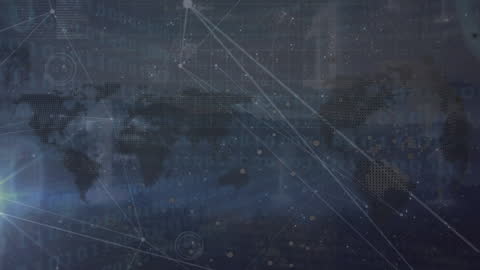 Global Connections and Data Network Blockchain Concept