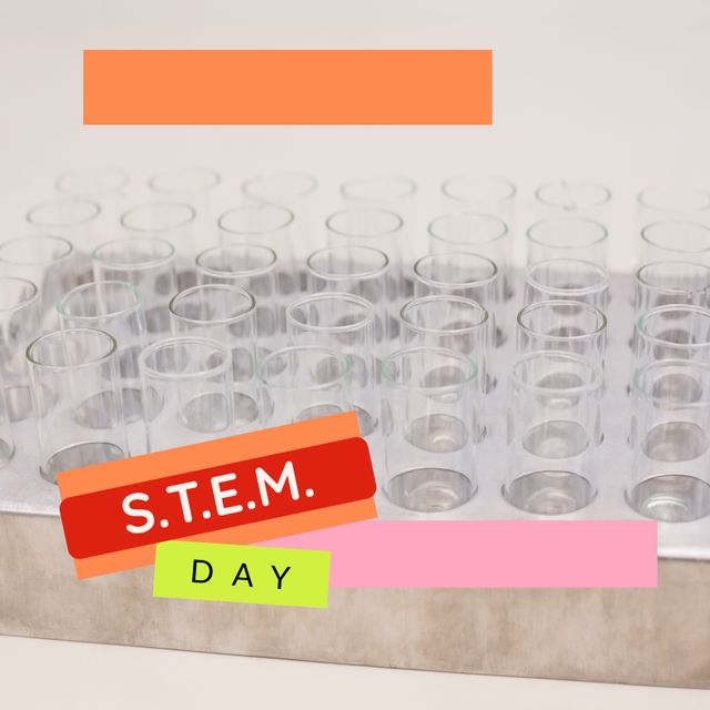 STEM Day Concept with Empty Test Tubes in Laboratory - Download Free Stock Templates Pikwizard.com