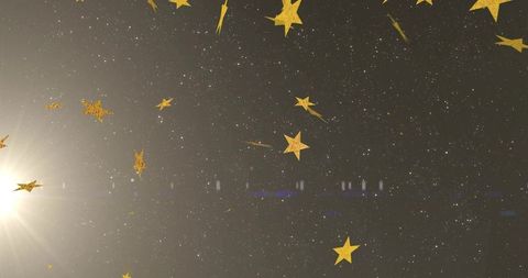 Golden Star Confetti Cascading Cosmic Radiance