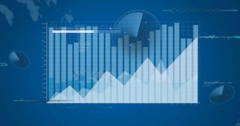 Digital Financial Data Processing with Blue Background - Download Free Stock Images Pikwizard.com