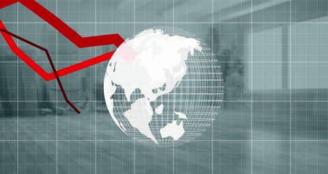 Global Economic Decline Visualized with Red Graph