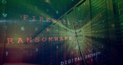 Cyber Security Concept with Firmware and Ransomware Warning on Servers - Download Free Stock Images Pikwizard.com