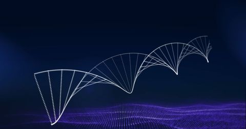 Abstract DNA Strand with Binary Wave Design in Technology Concept - Download Free Stock Images Pikwizard.com