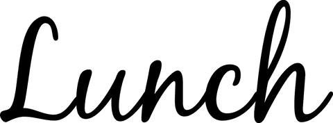 Lunch text illustration on transparent background for food concepts