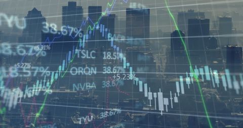 Global Financial Data and Analysis Over City Skyline - Download Free Stock Images Pikwizard.com