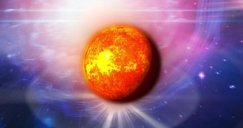 Vibrant Planet in Mystical Cosmic Aura - Download Free Stock Images Pikwizard.com