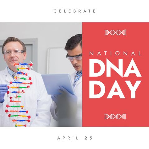 scientists analyzing dna strand for national dna day concept - Download Free Stock Templates Pikwizard.com