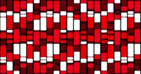Dynamic red and white rectangle pattern with digital flair