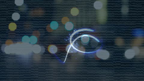 Futuristic Neon Shapes Over Cityscape Backdrop