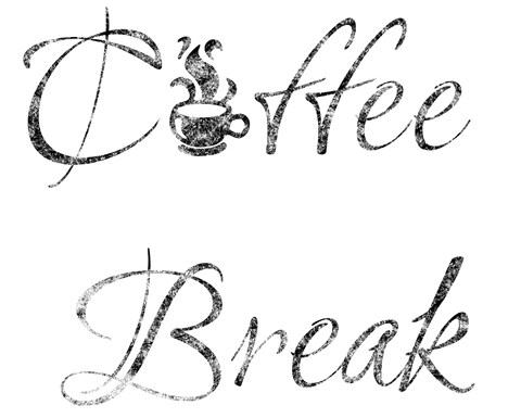 Stylish coffee break decorative text on transparent background