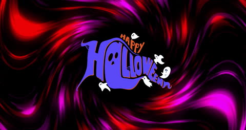 Halloween Festive Message with Animated Ghosts