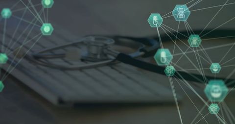 Medical Technology with Digital Connections Over Stethoscope