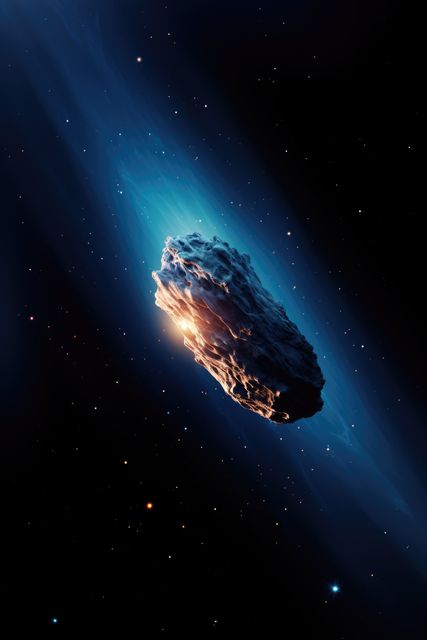 Asteroid in Deep Space Surrounded by Cosmic Lights - Download Free Stock Images Pikwizard.com