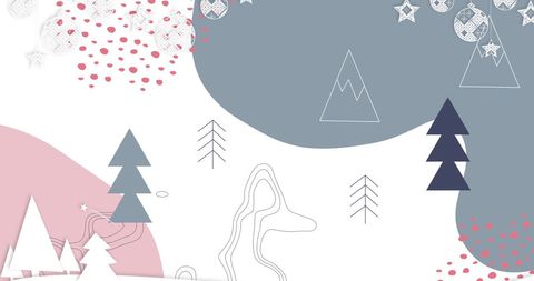 Abstract festive background with minimalist christmas elements
