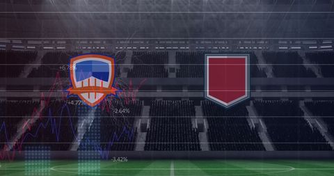 Team Emblems with Data Analytics in Sports Stadium