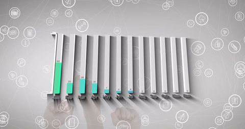 Abstract 3D Bar Graph on Network Connections Background - Download Free Stock Images Pikwizard.com