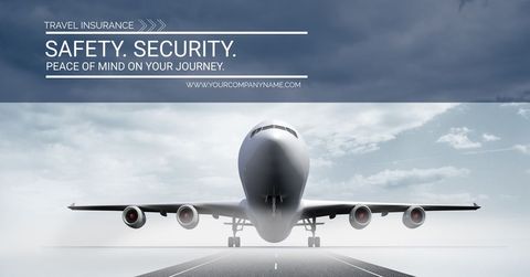Airplane on Runway Highlighting Secure Travel Packages - Download Free Stock Templates Pikwizard.com