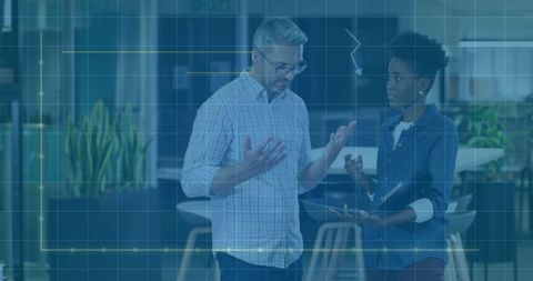 Diverse Team Discussing Innovative Data Solutions in Modern Office