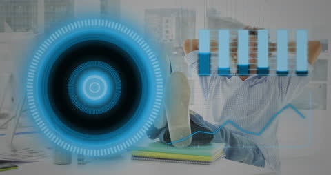 Innovative Business Technology Concept with Relaxed Professional