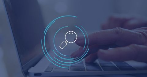 Businesswoman Utilizing Digital Interface with Magnifying Glass Icon - Download Free Stock Images Pikwizard.com