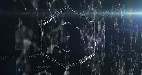 Futuristic Hexagon Animation with Digital Network