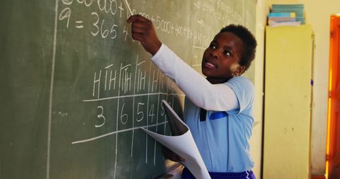 Young African Schoolgirl Teaching Math in Classroom - Download Free Stock Images Pikwizard.com