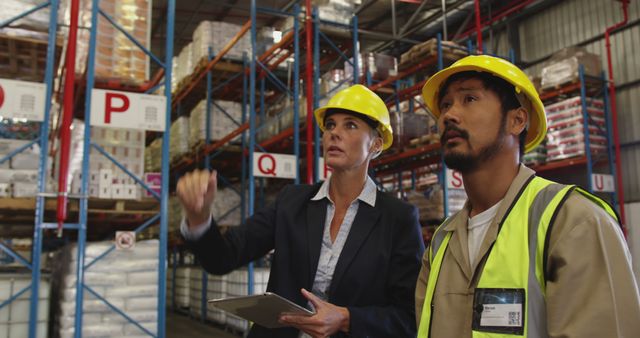 Warehouse Manager Discussing Work with Employee - Download Free Stock Images Pikwizard.com