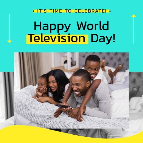family celebrating world television day amidst joyful cheer - Download Free Stock Templates Pikwizard.com