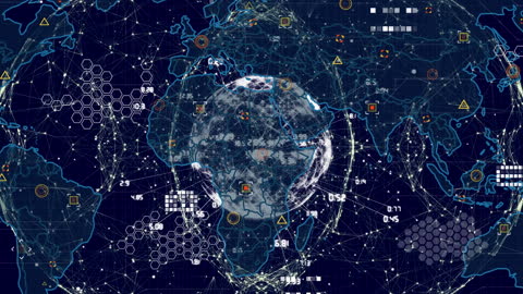 Global Data Networks Interconnect Earth in Futuristic Digital Display