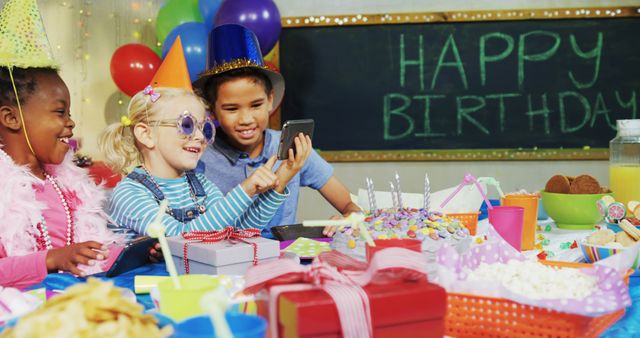 Children Enjoying Birthday Party with Decorations and Festive Atmosphere - Download Free Stock Images Pikwizard.com