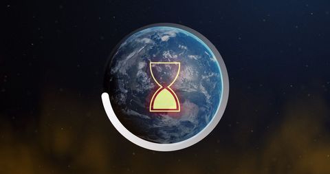 Digital Hourglass and Globe Depicting Global Data Network - Download Free Stock Images Pikwizard.com