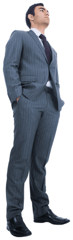 Transparent Serious Professional Businessman in Suit Looking Ahead
