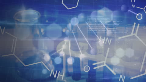 DNA Strand Animation with Scientific Data Background