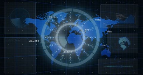 Digital Interface with World Map and Data Points - Download Free Stock Images Pikwizard.com