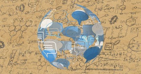 Global communication network concept over scientific background