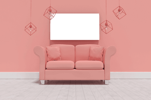 minimalist transparent coral sofa on stylish pink interior - Download Free Stock Videos Pikwizard.com