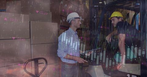 Warehouse Managers Analyzing Digital Data Projections