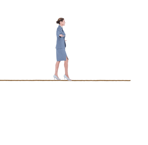 confident businesswoman walking on a tightrope transparent background - Download Free Stock Videos Pikwizard.com