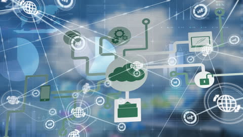 Complex Network Technology with Data and Digital Icons