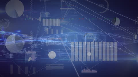 DNA Strand with Digital Data Visualizations and Graphs