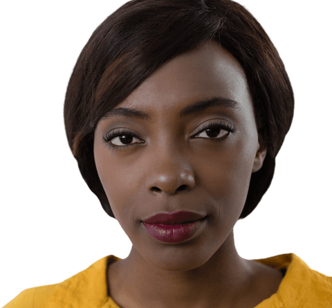 close-up portrait of young woman with direct gaze, transparent background - Download Free Stock Videos Pikwizard.com