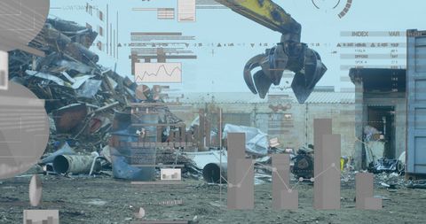 Scrap Metal Shearing Machine with Data Overlay