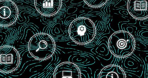 Digital Networking Icons on Abstract Background - Download Free Stock Images Pikwizard.com