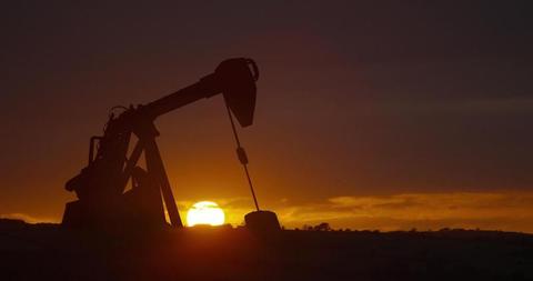 Oil Pump Jack Operating Against Sunset Horizon - Download Free Stock Images Pikwizard.com